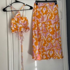 Pretty Little Thing crop top/skirt set
